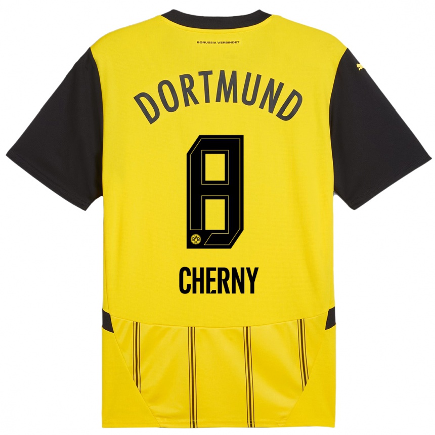 Mujer Fútbol Camiseta Nick Cherny #8 Amarillo Negro 1ª Equipación 2024/25 Perú