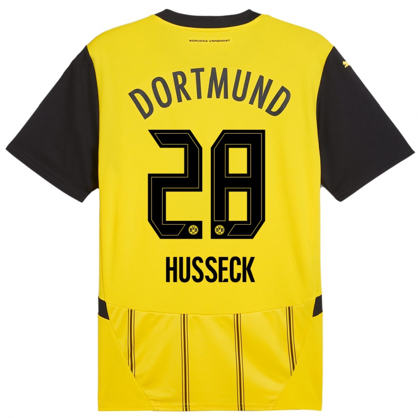 Mujer Fútbol Camiseta Jonah Husseck #28 Amarillo Negro 1ª Equipación 2024/25 Perú