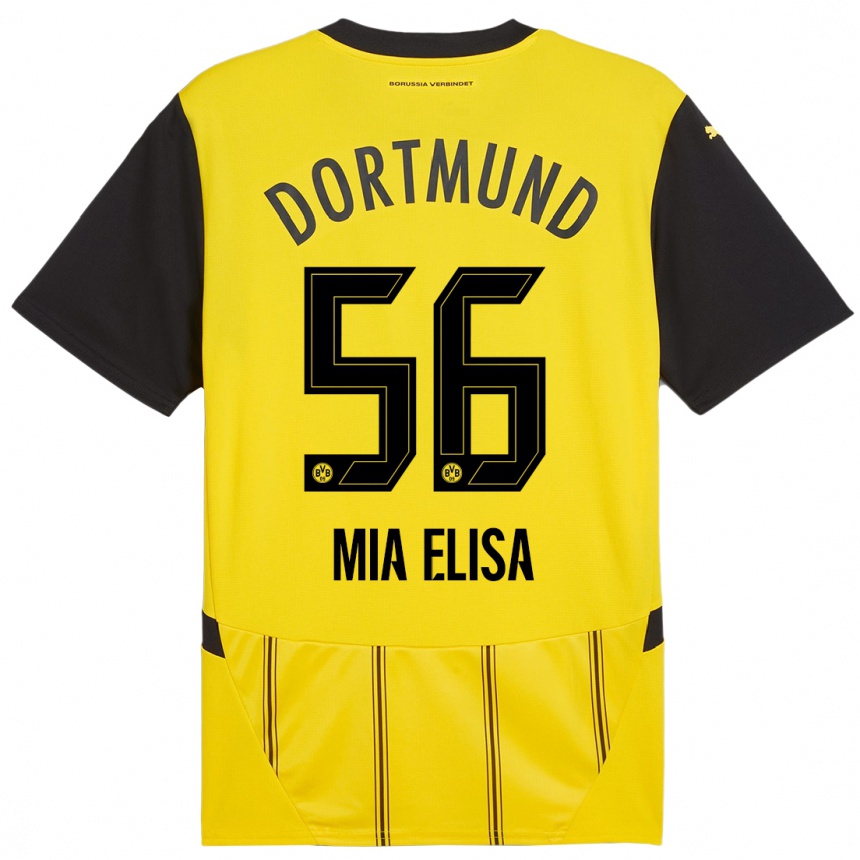 Mujer Fútbol Camiseta Bomnuter Mia Elisa #56 Amarillo Negro 1ª Equipación 2024/25 Perú