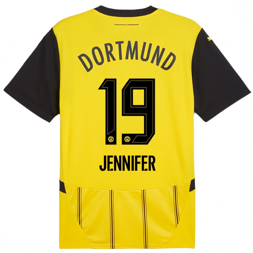 Mujer Fútbol Camiseta Gutierrez Bermejo Jennifer #19 Amarillo Negro 1ª Equipación 2024/25 Perú