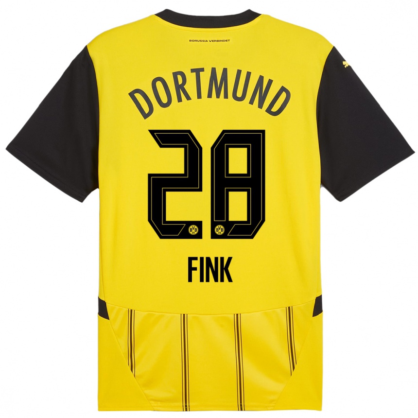 Mujer Fútbol Camiseta Bradley Fink #28 Amarillo Negro 1ª Equipación 2024/25 Perú