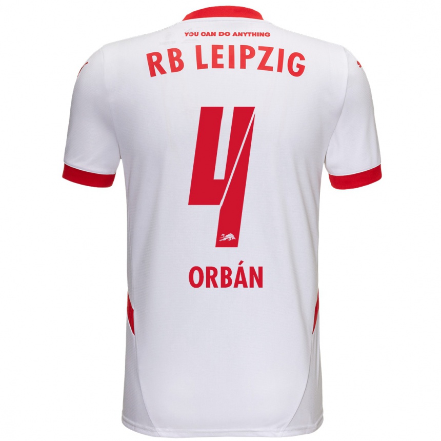 Mujer Fútbol Camiseta Willi Orbán #4 Blanco Rojo 1ª Equipación 2024/25 Perú