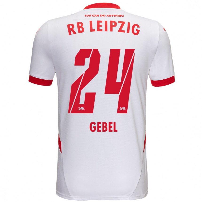 Mujer Fútbol Camiseta Viggo Gebel #24 Blanco Rojo 1ª Equipación 2024/25 Perú