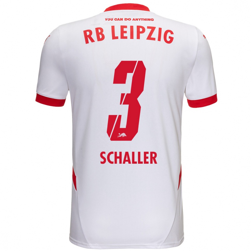 Mujer Fútbol Camiseta Josefine Schaller #3 Blanco Rojo 1ª Equipación 2024/25 Perú