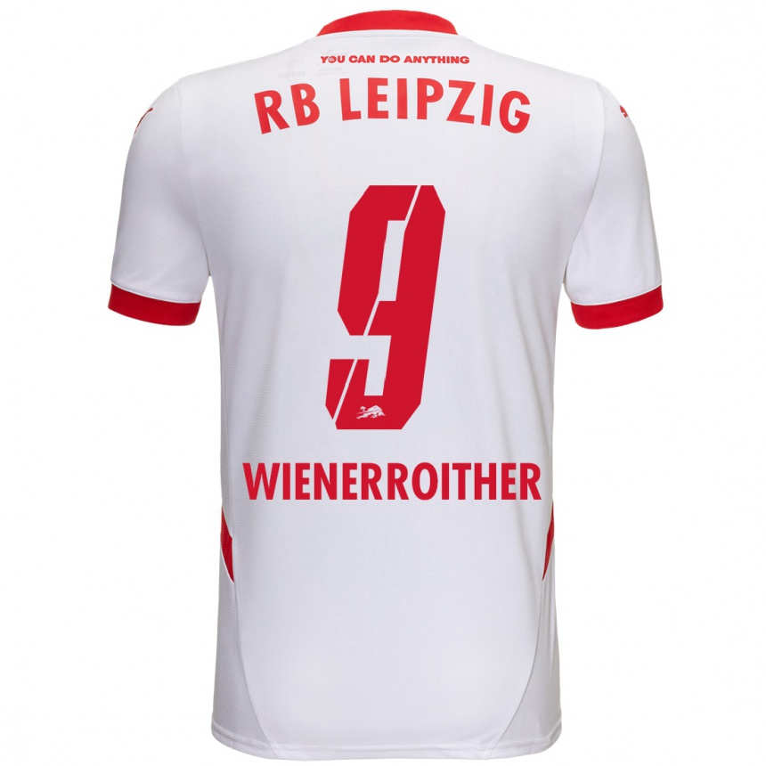 Mujer Fútbol Camiseta Katja Wienerroither #9 Blanco Rojo 1ª Equipación 2024/25 Perú