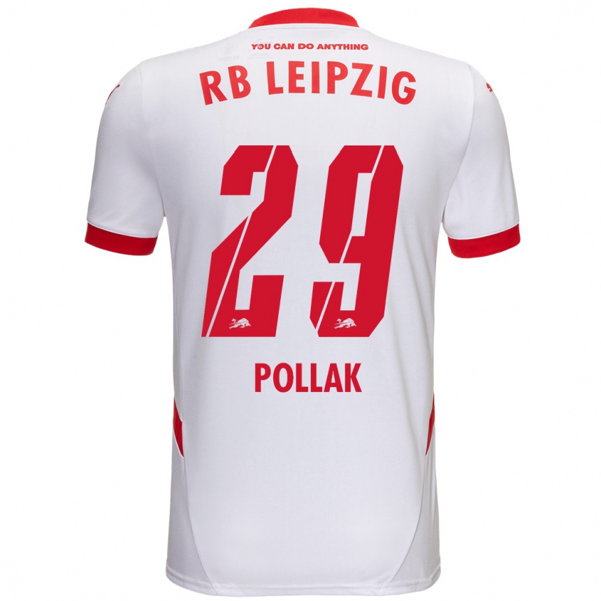 Mujer Fútbol Camiseta Julia Pollak #29 Blanco Rojo 1ª Equipación 2024/25 Perú