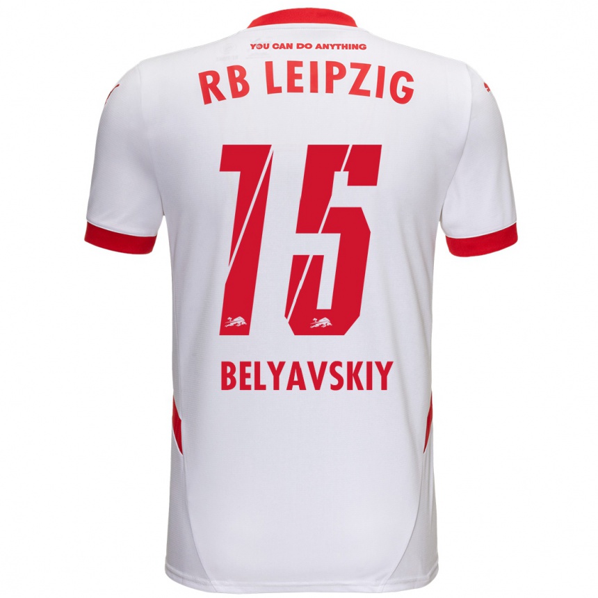 Mujer Fútbol Camiseta David Belyavskiy #15 Blanco Rojo 1ª Equipación 2024/25 Perú