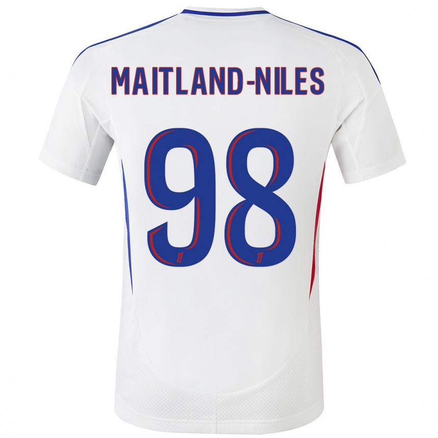 Mujer Fútbol Camiseta Ainsley Maitland-Niles #98 Blanco Azul 1ª Equipación 2024/25 Perú