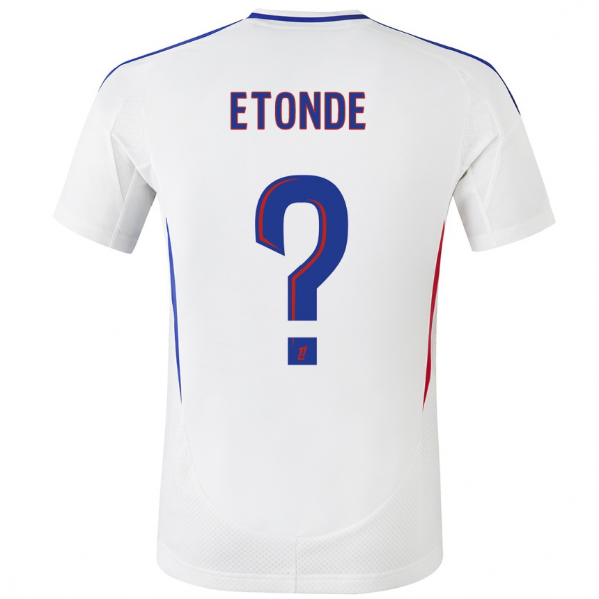 Mujer Fútbol Camiseta Emeric Etonde #0 Blanco Azul 1ª Equipación 2024/25 Perú