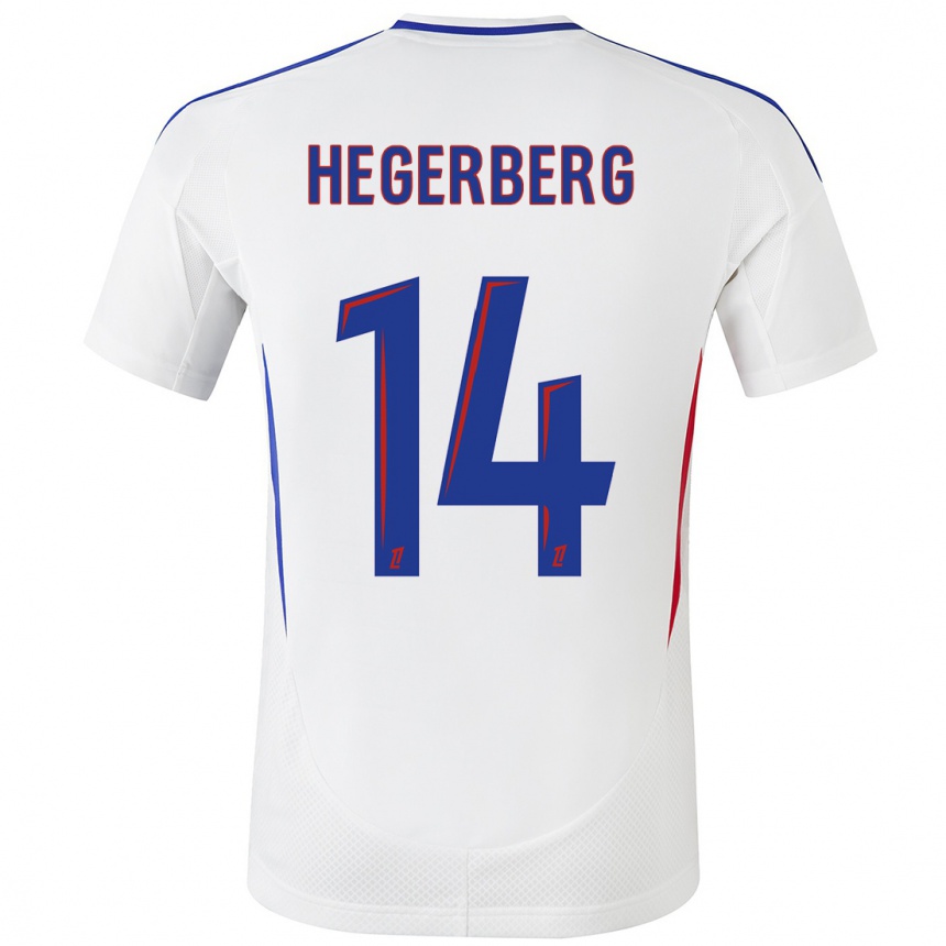 Mujer Fútbol Camiseta Ada Hegerberg #14 Blanco Azul 1ª Equipación 2024/25 Perú