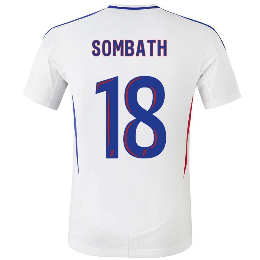 Mujer Fútbol Camiseta Alice Sombath #18 Blanco Azul 1ª Equipación 2024/25 Perú