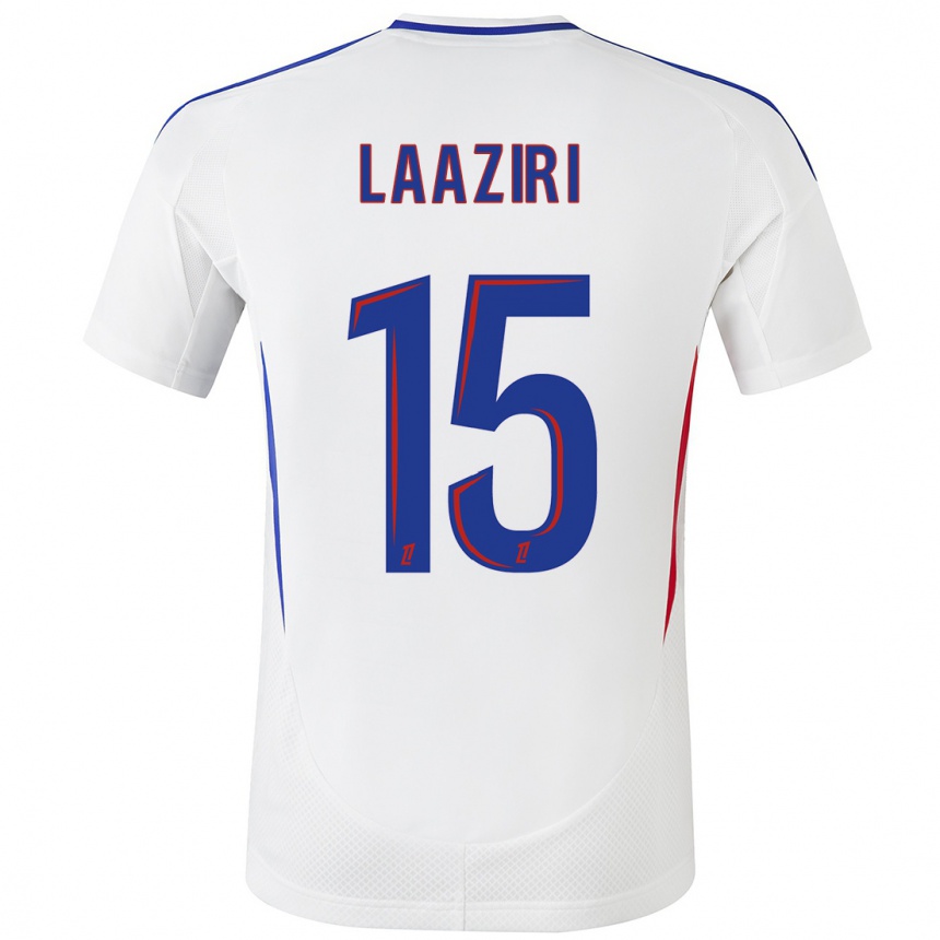 Mujer Fútbol Camiseta Achraf Laaziri #15 Blanco Azul 1ª Equipación 2024/25 Perú