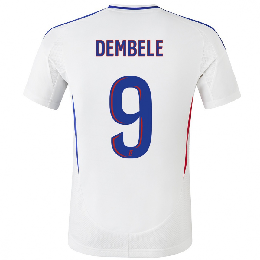 Mujer Fútbol Camiseta Moussa Dembele #9 Blanco Azul 1ª Equipación 2024/25 Perú