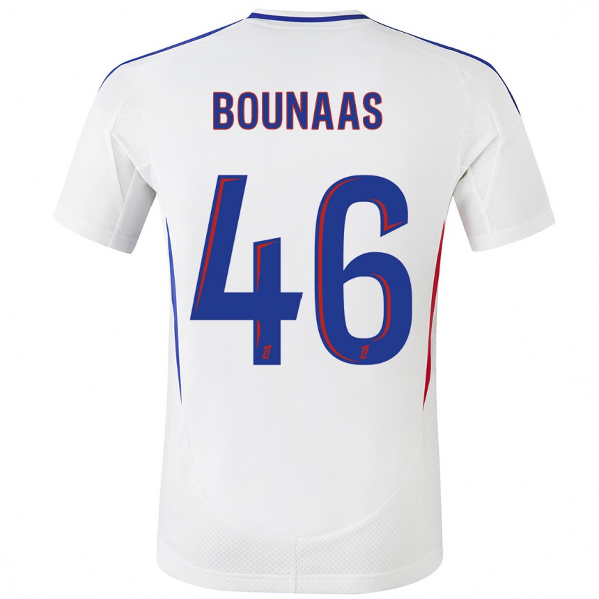 Mujer Fútbol Camiseta Idris Bounaas #46 Blanco Azul 1ª Equipación 2024/25 Perú