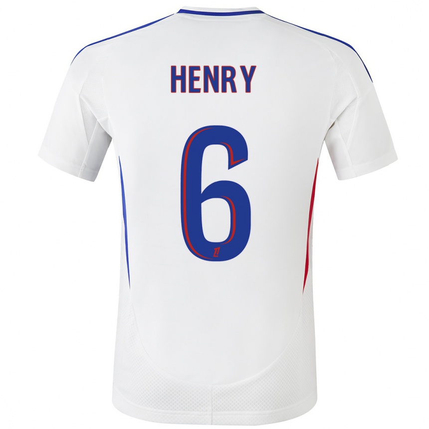 Mujer Fútbol Camiseta Amandine Henry #6 Blanco Azul 1ª Equipación 2024/25 Perú