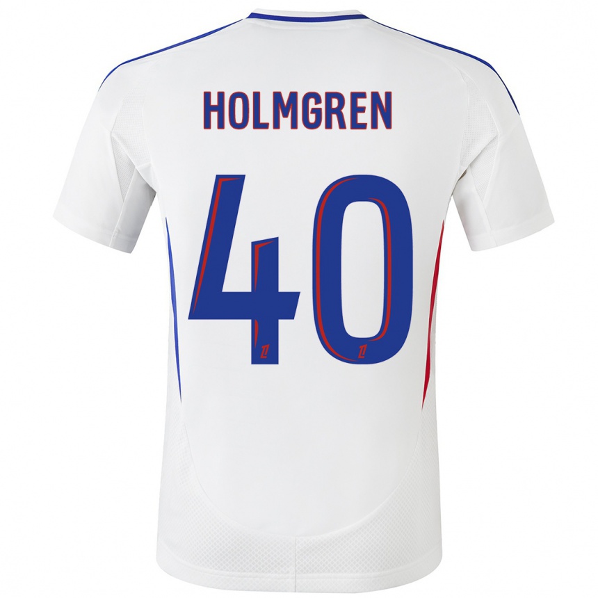 Mujer Fútbol Camiseta Emma Holmgren #40 Blanco Azul 1ª Equipación 2024/25 Perú