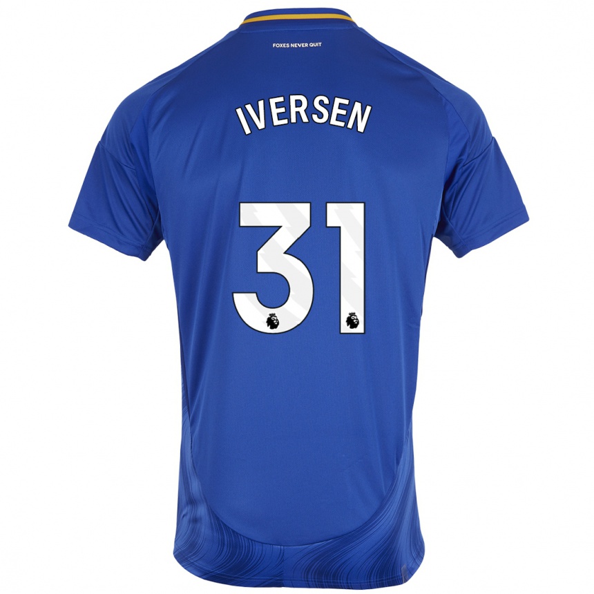 Mujer Fútbol Camiseta Daniel Iversen #31 Azul Blanco 1ª Equipación 2024/25 Perú