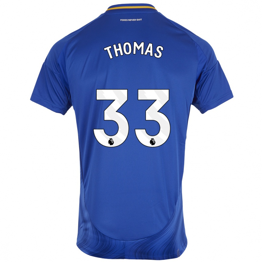 Mujer Fútbol Camiseta Luke Thomas #33 Azul Blanco 1ª Equipación 2024/25 Perú