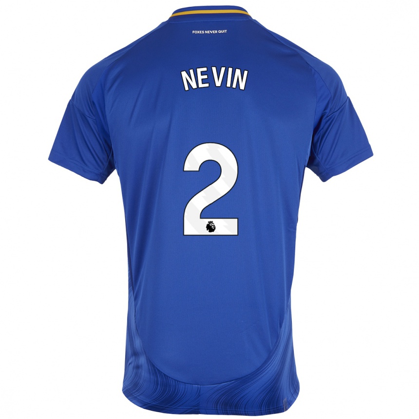 Mujer Fútbol Camiseta Courtney Nevin #2 Azul Blanco 1ª Equipación 2024/25 Perú