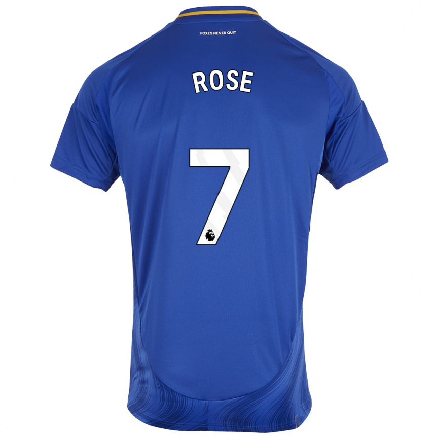 Mujer Fútbol Camiseta Deanne Rose #7 Azul Blanco 1ª Equipación 2024/25 Perú