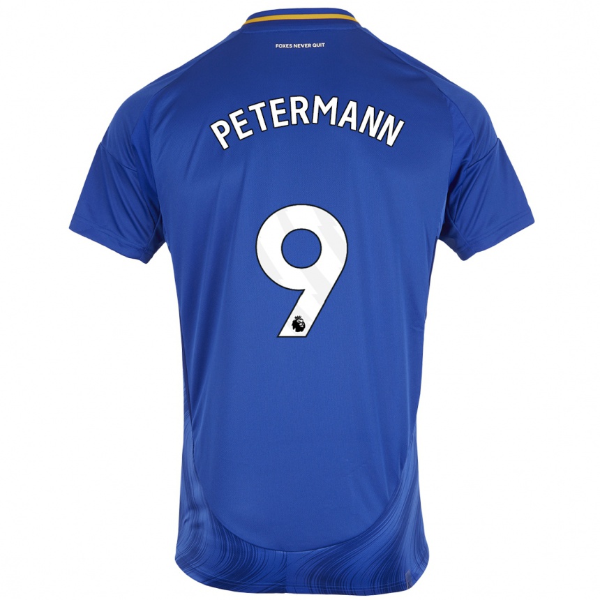 Mujer Fútbol Camiseta Lena Petermann #9 Azul Blanco 1ª Equipación 2024/25 Perú