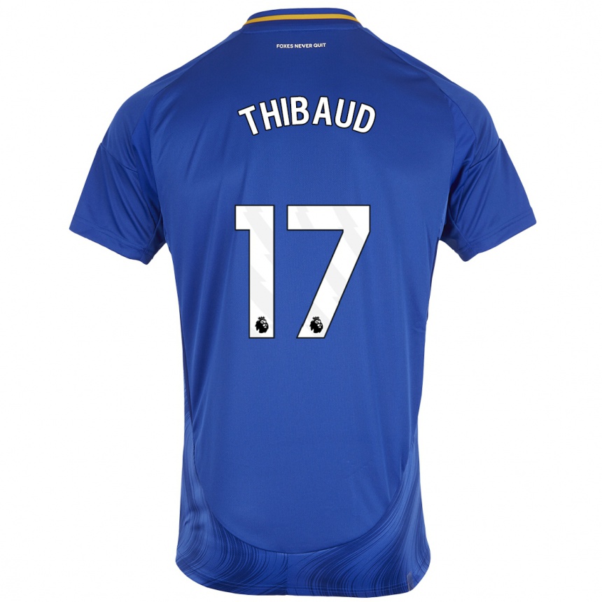 Mujer Fútbol Camiseta Julie Thibaud #17 Azul Blanco 1ª Equipación 2024/25 Perú