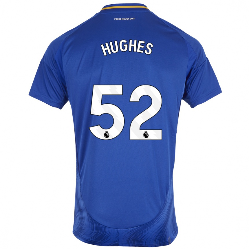 Mujer Fútbol Camiseta Iestyn Hughes #52 Azul Blanco 1ª Equipación 2024/25 Perú