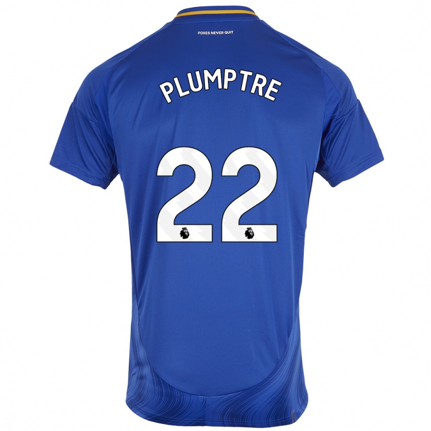 Mujer Fútbol Camiseta Ashleigh Plumptre #22 Azul Blanco 1ª Equipación 2024/25 Perú