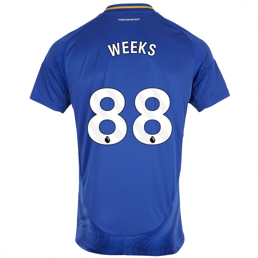 Mujer Fútbol Camiseta Tyler Weeks #88 Azul Blanco 1ª Equipación 2024/25 Perú