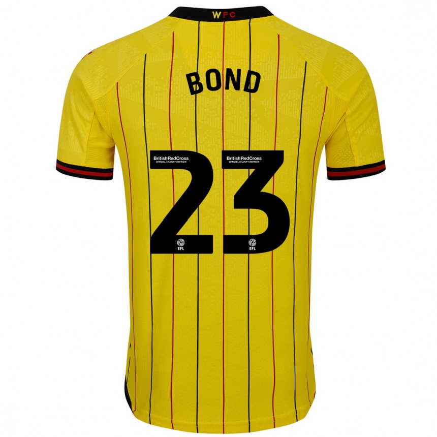 Mujer Fútbol Camiseta Jonathan Bond #23 Amarillo Negro 1ª Equipación 2024/25 Perú