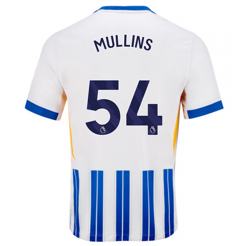 Mujer Fútbol Camiseta Jamie Mullins #54 Blanco Azul Rayas 1ª Equipación 2024/25 Perú