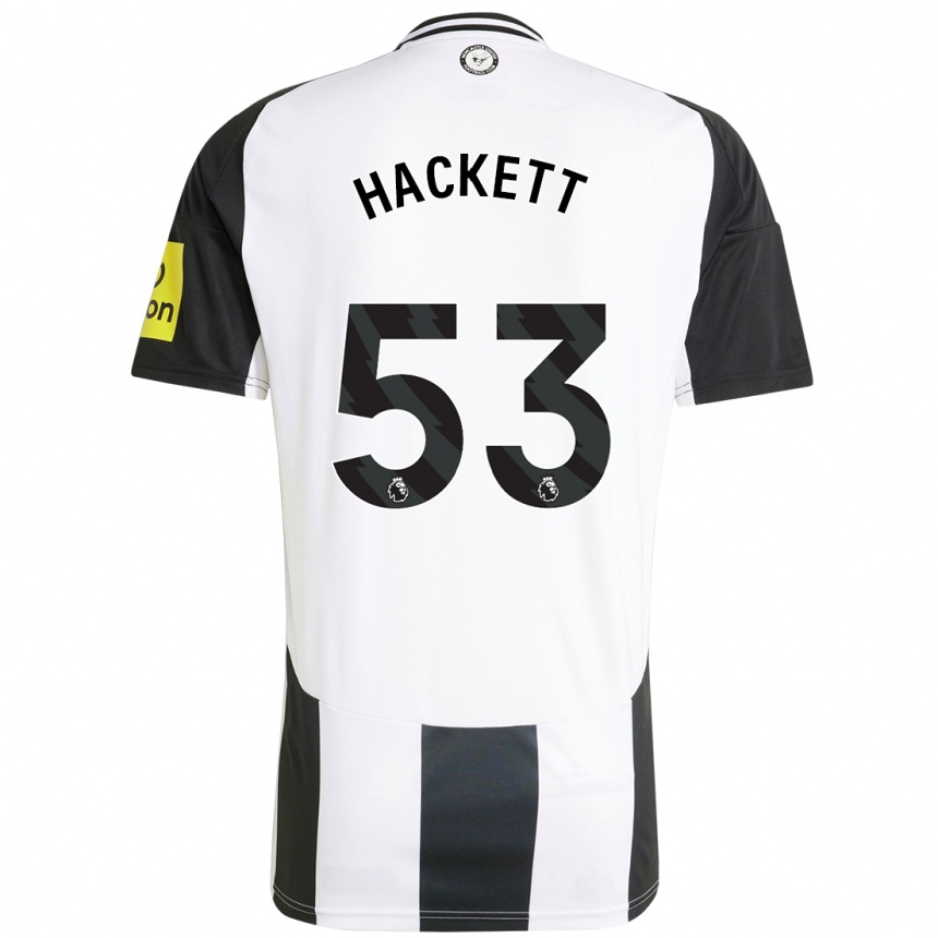 Mujer Fútbol Camiseta Jordan Hackett #53 Blanco Negro 1ª Equipación 2024/25 Perú