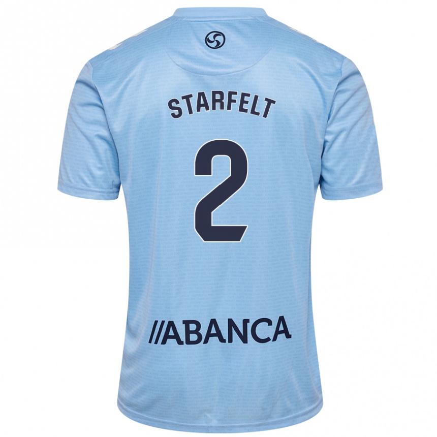 Mujer Fútbol Camiseta Carl Starfelt #2 Azul Cielo 1ª Equipación 2024/25 Perú