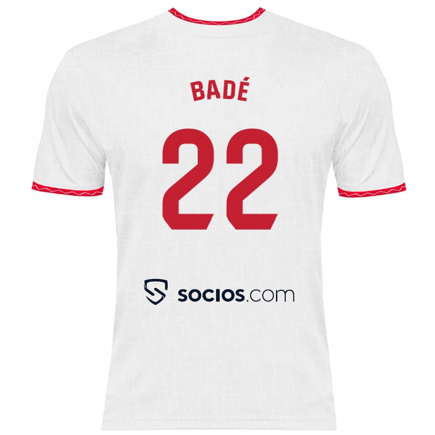 Mujer Fútbol Camiseta Loïc Badé #22 Blanco Rojo 1ª Equipación 2024/25 Perú