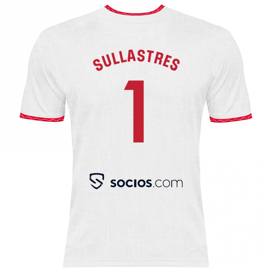 Mujer Fútbol Camiseta Esther Sullastres Ayuso #1 Blanco Rojo 1ª Equipación 2024/25 Perú