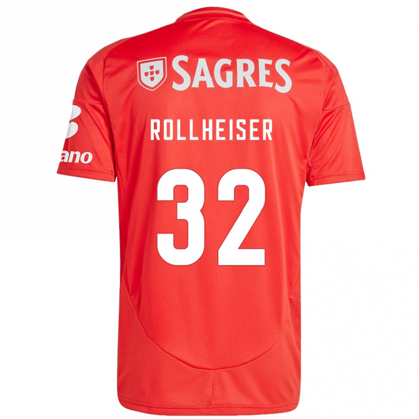 Mujer Fútbol Camiseta Benjamín Rollheiser #32 Rojo Blanco 1ª Equipación 2024/25 Perú