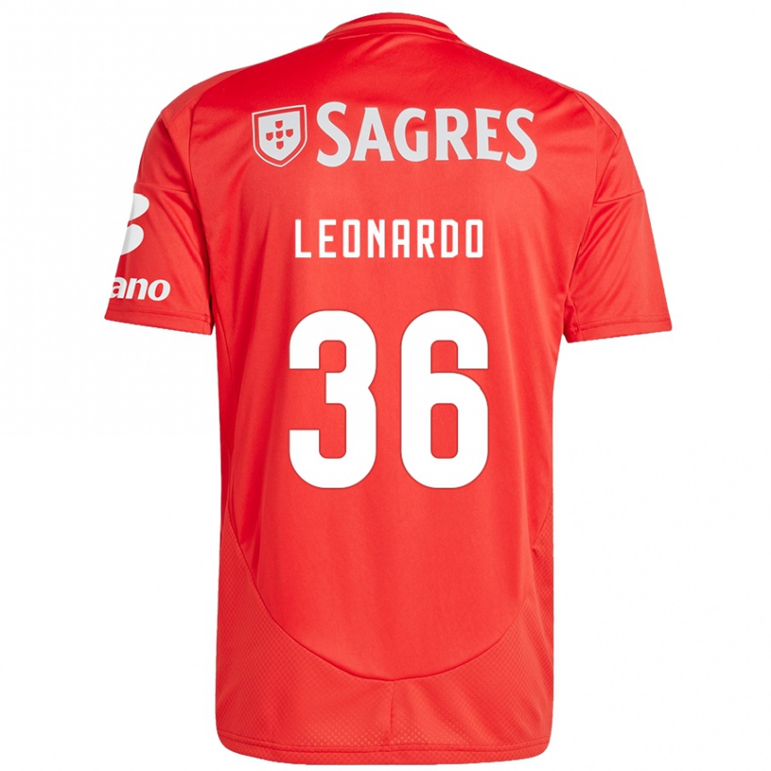 Mujer Fútbol Camiseta Marcos Leonardo #36 Rojo Blanco 1ª Equipación 2024/25 Perú