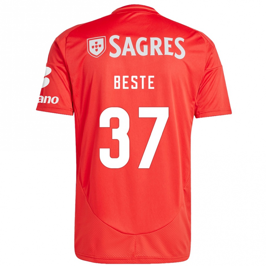 Mujer Fútbol Camiseta Jan-Niklas Beste #37 Rojo Blanco 1ª Equipación 2024/25 Perú