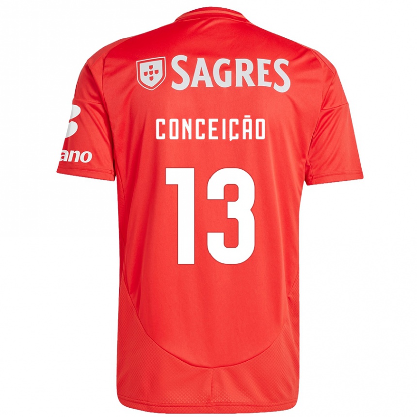 Mujer Fútbol Camiseta João Conceição #13 Rojo Blanco 1ª Equipación 2024/25 Perú