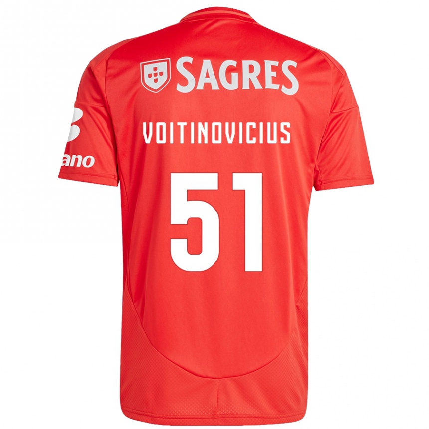 Mujer Fútbol Camiseta Arnas Voitinovicius #51 Rojo Blanco 1ª Equipación 2024/25 Perú