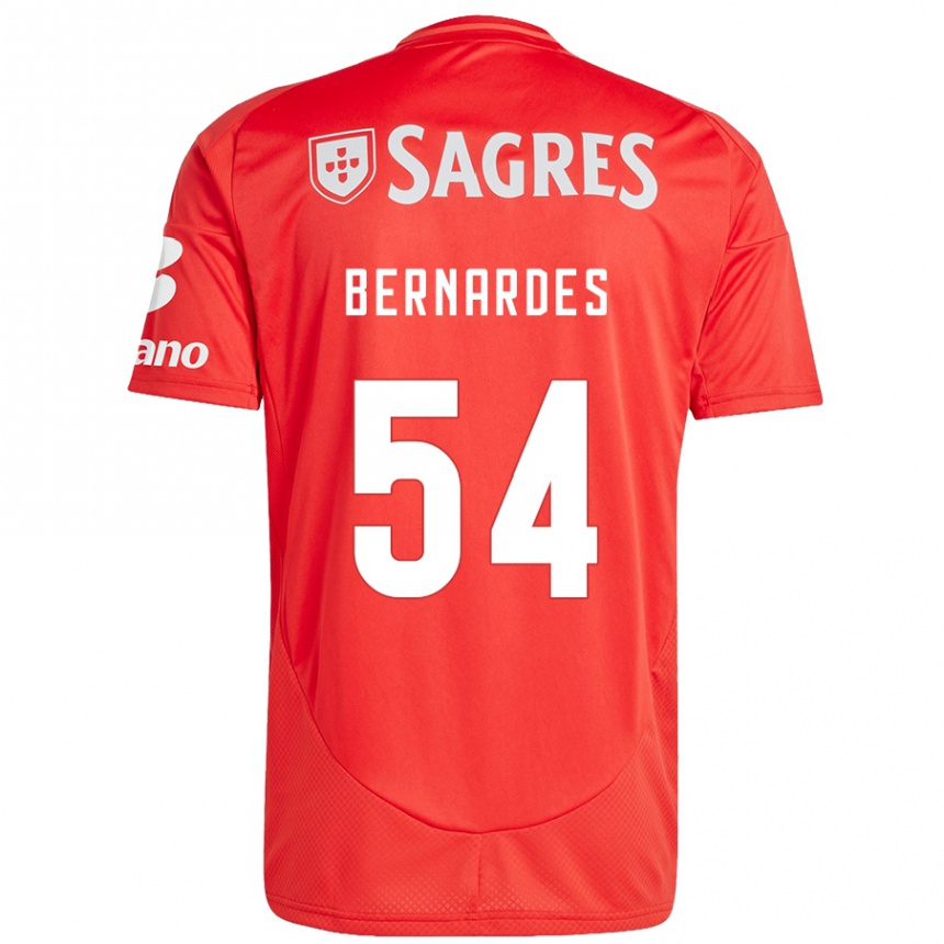 Mujer Fútbol Camiseta Bernardes #54 Rojo Blanco 1ª Equipación 2024/25 Perú