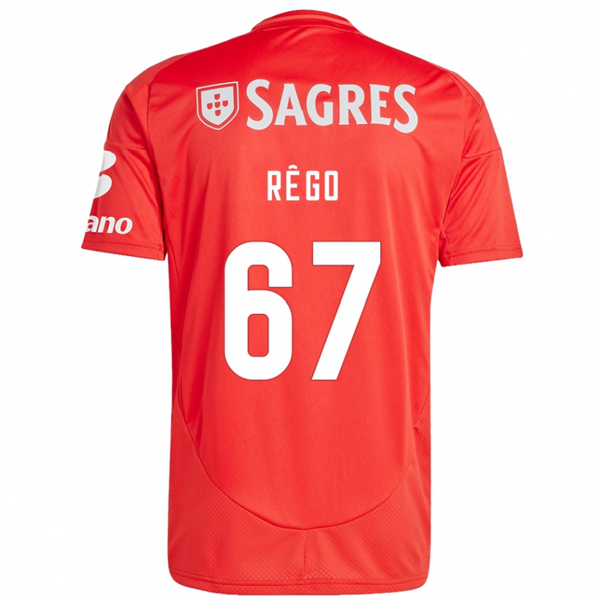 Mujer Fútbol Camiseta Rodrigo Rêgo #67 Rojo Blanco 1ª Equipación 2024/25 Perú