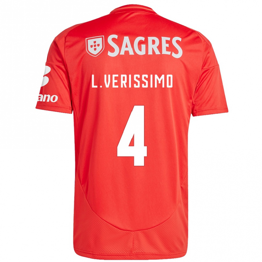 Mujer Fútbol Camiseta Lucas Verissimo #4 Rojo Blanco 1ª Equipación 2024/25 Perú