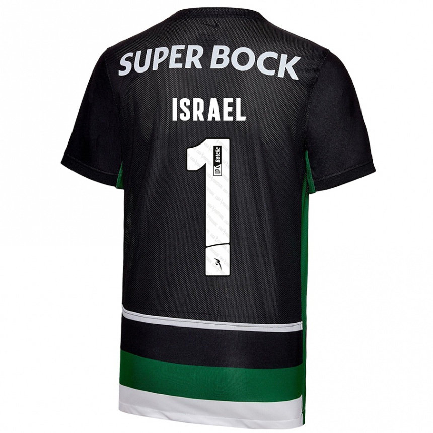 Mujer Fútbol Camiseta Franco Israel #1 Negro Blanco Verde 1ª Equipación 2024/25 Perú