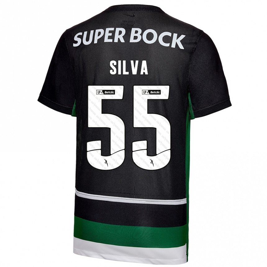 Mujer Fútbol Camiseta José Silva #55 Negro Blanco Verde 1ª Equipación 2024/25 Perú