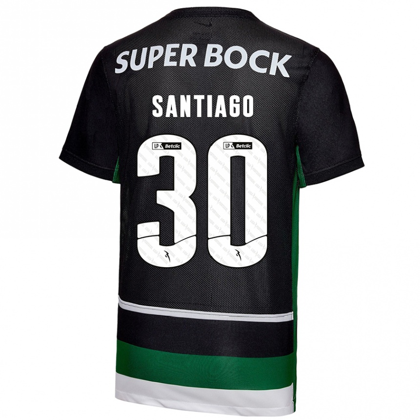 Mujer Fútbol Camiseta Carolina Santiago #30 Negro Blanco Verde 1ª Equipación 2024/25 Perú