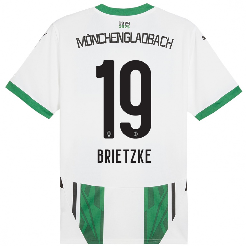 Mujer Fútbol Camiseta Yvonne Brietzke #19 Blanco Verde 1ª Equipación 2024/25 Perú