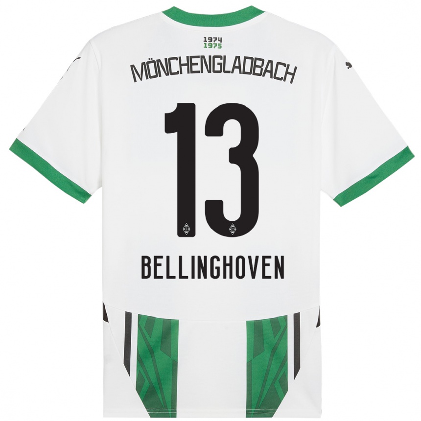 Mujer Fútbol Camiseta Christina Bellinghoven #13 Blanco Verde 1ª Equipación 2024/25 Perú