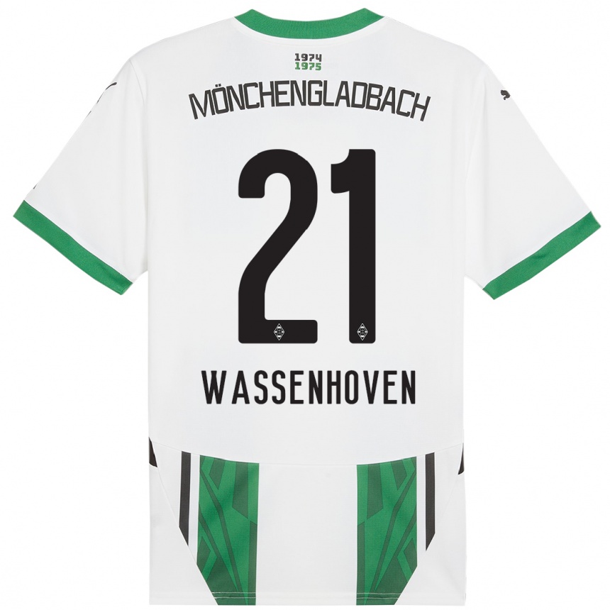 Mujer Fútbol Camiseta Michelle Wassenhoven #21 Blanco Verde 1ª Equipación 2024/25 Perú