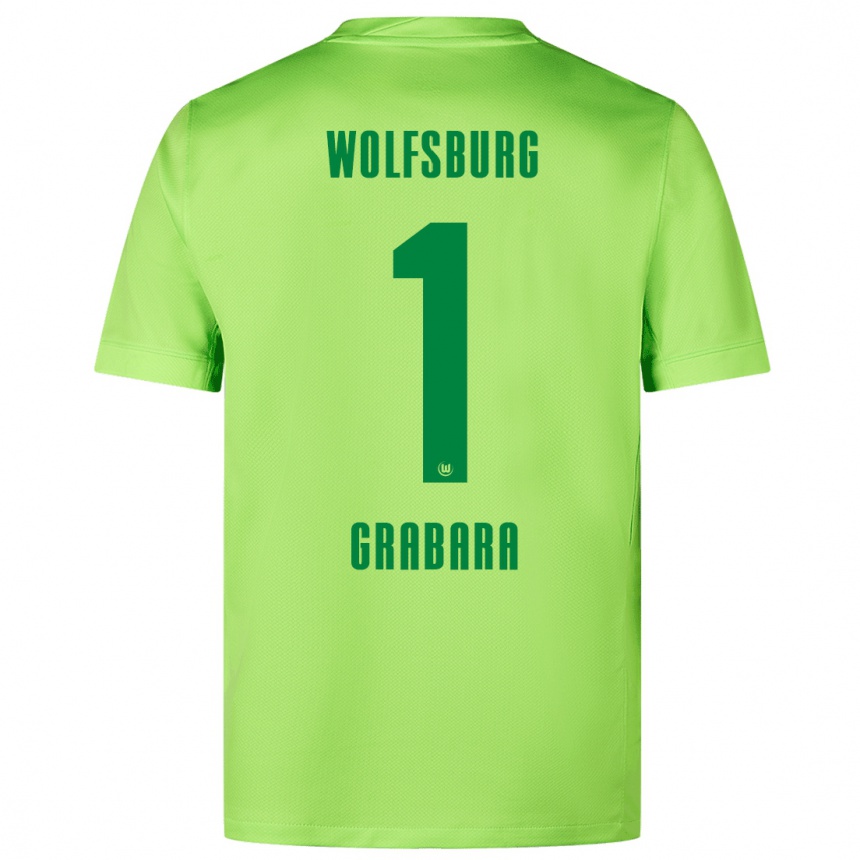 Mujer Fútbol Camiseta Kamil Grabara #1 Verde Fluorescente 1ª Equipación 2024/25 Perú